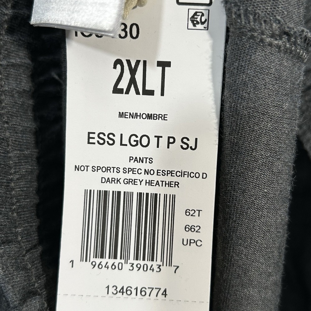 adidas Men's Tapered Jersey Jogger Pants Size 2XLT (39X33") Gray Essentials Logo - Picture 9 of 9